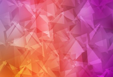 Açık Pembe, sarı vektör üçgen arkaplan. Üçgenli parlak renkli çizimler. Cep telefonunun arka planının şablonu.