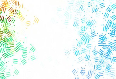 Açık mavi, düz çizgileri olan sarı vektör düzeni, noktalar. Bulanık dekoratif tasarım basit bir şekilde çizgilerle. Meşgul web siteleriniz için şablon.