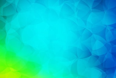 Açık mavi, yeşil vektör soyut çokgen arkaplan. Üçgenlerden oluşan parlayan çokgen çizimler. Web siteniz için çokgen tasarım.
