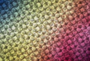 Açık yeşil, daire şekilli kırmızı vektör düzeni. Doğa tarzında bulanık halkaları olan güzel renkli çizimler. Duvar kağıtlarının dokusu için desen.