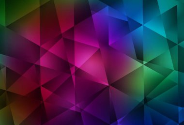 Koyu Çokrenkli vektör soyut çokgen şablonu. Üçgenli renkli soyut çizimler. Arkaplanlarınız için desenli desen.