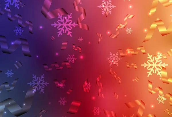 淡淡的粉红 黄色的矢量图案在圣诞节风格 五彩缤纷的插图与圣诞节的简单和标志 排版模板 — 图库矢量图片