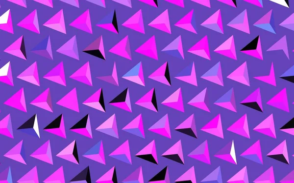 ダークパープル ピンクベクトルの三角形のテクスチャ 三角形で抽象的なイラストをキラキラさせます 小冊子やチラシの模様 — ストックベクタ