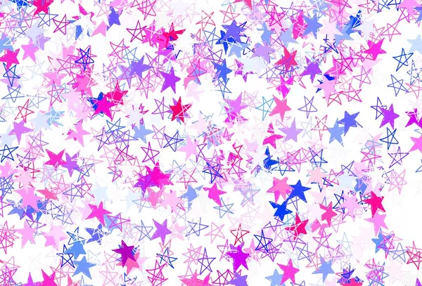 美しい星とライトピンクベクトルテクスチャ 星の色で抽象的なイラストを光る 未来的な広告 小冊子のパターン — ストックベクタ