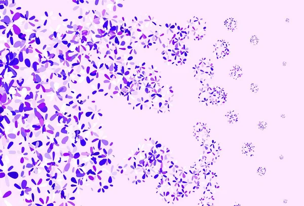 Light Purple Vector Doodle Backdrop Leaves Elegant Bright Illustration Leaves — Vetor de Stock