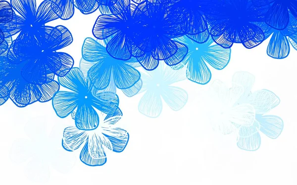 Fond Doodle Vecteur Bleu Clair Avec Des Fleurs Illustration Avec — Image vectorielle