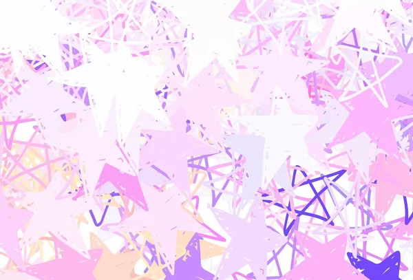Light Pink Yellow Vector Layout Bright Stars Glitter Abstract Illustration — Stock Vector