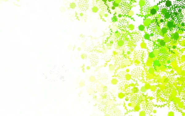 Light Green Yellow Vector Natural Pattern Flower Doodle Illustration Flower — 스톡 벡터