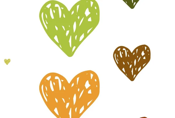 Ανοιχτό Πράσινο Κίτρινο Διάνυσμα Φόντο Καρδιές Έξυπνη Απεικόνιση Βαθμονομημένες Καρδιές — Διανυσματικό Αρχείο