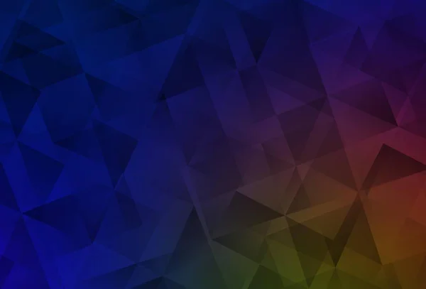 Modèle Triangles Dégradé Vectoriel Bleu Foncé Jaune Illustration Créative Demi — Image vectorielle