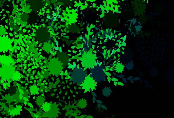 Tmavě Zelená Vektorová Textura Abstraktními Tvary Jednoduchá Barevná Ilustrace Abstraktními — Stockový vektor