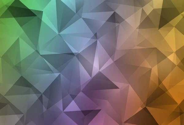 Licht Multicolor Vektor Leuchtenden Dreieckigen Hintergrund Dreieckige Geometrische Probe Mit — Stockvektor