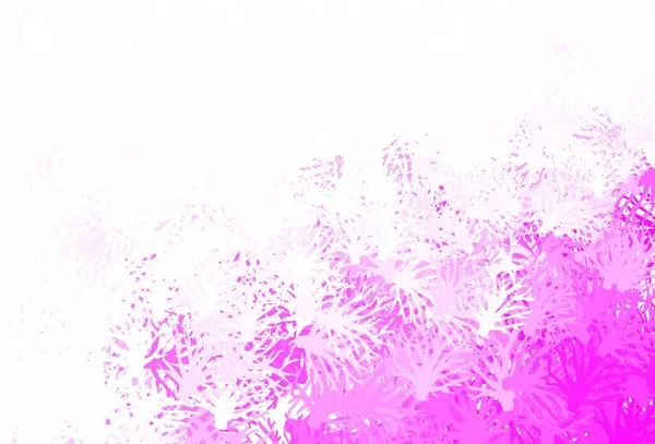 Light Pink Vektor Čmáranice Pozadí Větvemi Listy Větve Gradientem Bílém — Stockový vektor