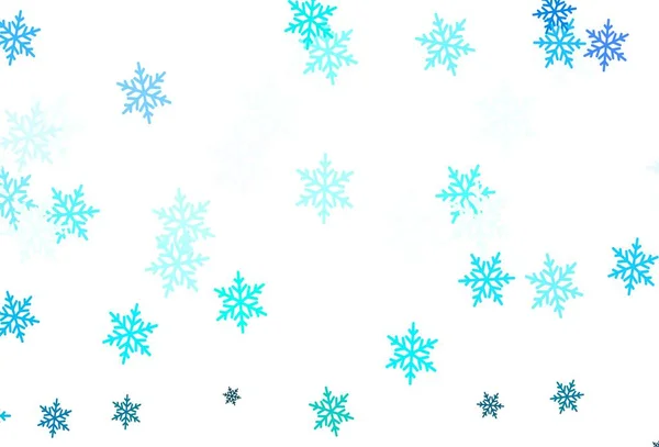 Azul Claro Plantilla Vector Verde Con Copos Nieve Hielo Estrellas — Vector de stock