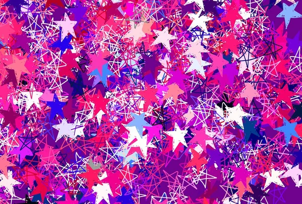Layout Vetorial Rosa Claro Com Estrelas Brilhantes Ilustração Abstrata Geométrica — Vetor de Stock