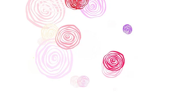 Layout Doodle Vettoriale Multicolore Leggero Con Rose Disegno Decorativo Fiori — Vettoriale Stock
