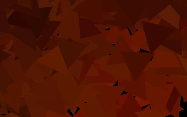 Scuro Sfondo Vettore Arancione Con Linee Triangoli Illustrazione Astratta Del — Vettoriale Stock