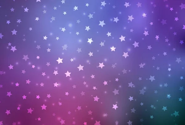 Light Purple Pink Vector Background Beautiful Snowflakes Stars Gradient Colorful — Διανυσματικό Αρχείο