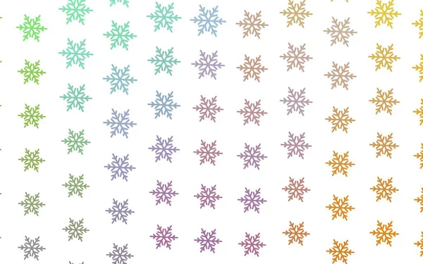 Light Multicolor Vektor Layout Med Ljusa Snöflingor Stjärnor Färgglad Dekorativ — Stock vektor