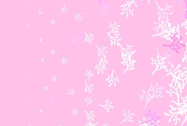 Roxo Claro Padrão Doodle Vetor Rosa Com Sakura Glitter Ilustração — Vetor de Stock