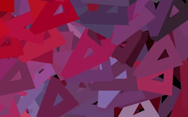 Mörkrosa Röd Vektor Bakgrund Med Linjer Trianglar Illustration Med Uppsättning — Stock vektor