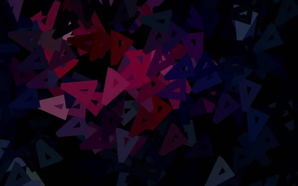 ダークピンク 赤のベクトル線 三角形の背景 カラフルな三角形のセットでイラスト 携帯電話の背景 — ストックベクタ