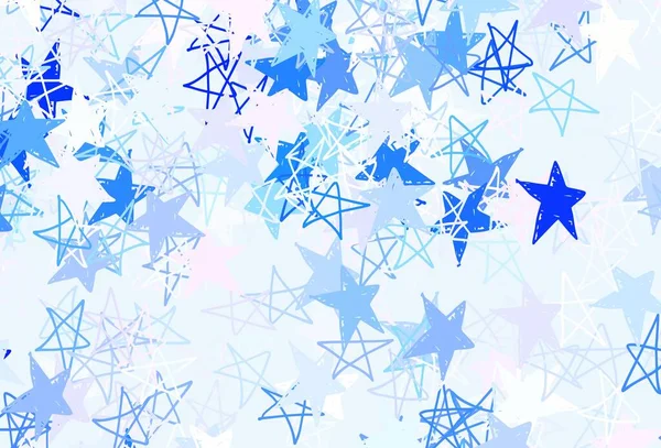 Rosa Claro Fundo Vetor Azul Com Estrelas Coloridas Glitter Ilustração — Vetor de Stock