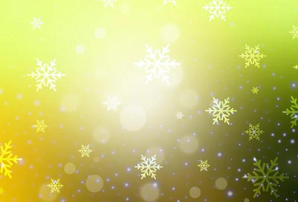 Light Green Yellow Vector Backdrop Holiday Style Modern Abstract Christmas — Wektor stockowy