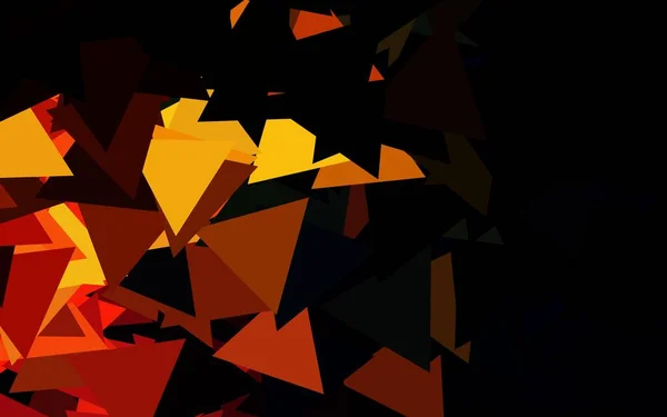 Dunkelorange Vektorschablone Mit Kristallen Dreiecken Glitzernde Abstrakte Illustration Mit Dreieckigen — Stockvektor