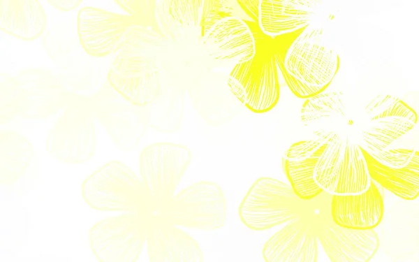 Ελαφρύ Κίτρινο Διάνυσμα Κομψό Μοτίβο Λουλούδια Ολοκαίνουρια Έγχρωμη Απεικόνιση Λουλούδια — Διανυσματικό Αρχείο