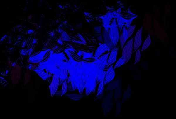 Azul Escuro Vetor Vermelho Fundo Abstrato Com Folhas Folhas Padrão — Vetor de Stock
