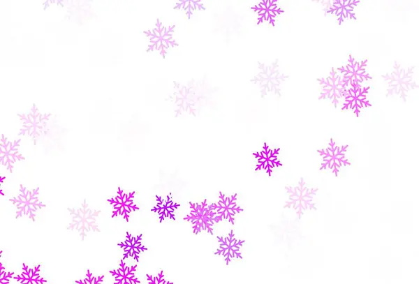 Luz Rosa Vector Fondo Con Copos Nieve Navidad Estrellas Ilustración — Vector de stock