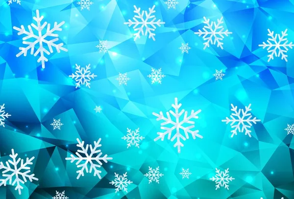 Світловий Векторний Фон Blue Красивими Сніжинками Зірками Колоритний Декоративний Дизайн — стоковий вектор
