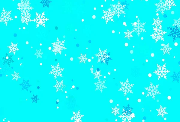 Light Blue Green Vector Template Ice Snowflakes Colorful Decorative Design — Wektor stockowy