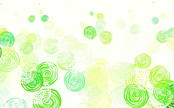 Hellgrüner Gelber Vektor Abstrakter Hintergrund Mit Rosen Brandneue Farbige Illustration — Stockvektor