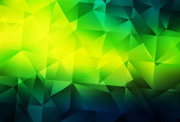 深绿色 黄色矢量抽象多边形模板 具有三角形的半色调风格的创造性插图 最佳三角设计为您的业务 — 图库矢量图片