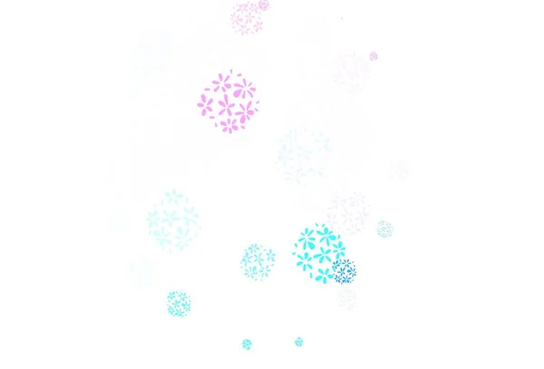 Rose Clair Motif Naturel Vectoriel Bleu Avec Des Feuilles Illustration — Image vectorielle