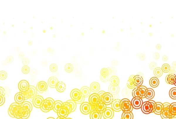Светло Желтая Векторная Компоновка Кружочками Абстрактная Иллюстрация Цветными Пузырями Стиле — стоковый вектор