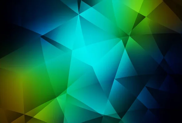 Dark Blue Yellow Vector Gradient Triangles Template Colorful Abstract Illustration — 图库矢量图片