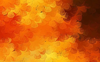 Koyu Turuncu vektör doğal zemin, ağaçlar, dallar. Çiçeklerle süslenmiş soyut çizimler. Cep telefonlarının geçmişleri için şablon.