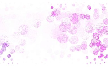 Açık Mor, pembe vektör karalama arkaplanı ve güller. Karalama tarzında çiçekli renkli bir çizim. Ağ ve ambalaj için elle boyanmış tasarım.