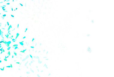 Açık mavi, yapraklı yeşil vektör karalama deseni. Yapraklı karalama tarzında yeni renkli çizimler. Web ve broşürler için elle boyanmış tasarım.