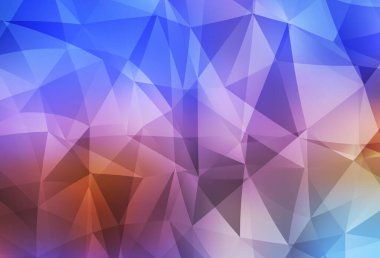 Açık mavi, sarı vektör üçgen mozaik zemin. Çokgen soyut çizim ve gradyan. Marka kitabınız için yeni şablon.