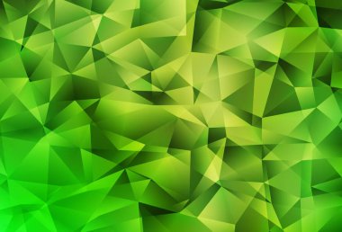 Açık yeşil, sarı vektör çokgen arkaplan. Gradyanı olan zarif parlak çokgen çizimi. İş tasarımınız için yepyeni bir tarz.