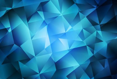 Açık mavi vektör düşük polimerli doku. Üçgenli renkli soyut çizimler. Broşürünüz için yepyeni bir tasarım..