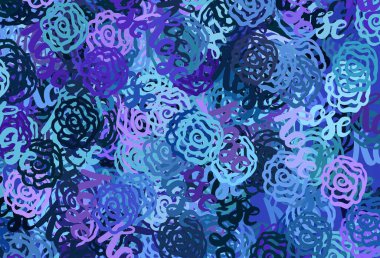 Koyu pembe, soyut şekilli mavi vektör arkaplan. Renkli rastgele şekillerle modern soyut illüstrasyon. Bir cep telefonu için arka plan.