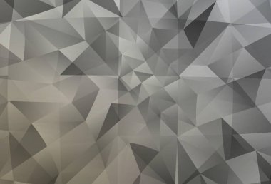 Açık gri vektör düşük polimerli arka plan. Zarif üçgenleri olan soyut çizimler. Dizaynınız için üçgen desen.