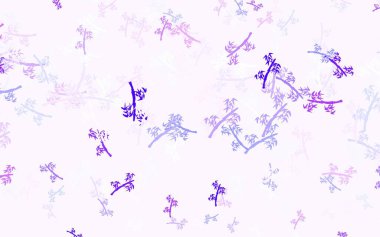 Açık Mor renkli, dalları olan zarif bir duvar kâğıdı. Beyaz arka planda Hint tarzı dekoratif tasarım. Çocuk kitapları için renkli desen.