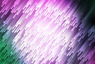 Açık pembe, renkli çizgileri olan yeşil vektör dokusu. Bulanık arkaplanda gradyanı olan çizgiler. Reklam, kitapçıklar, broşürler için desen.