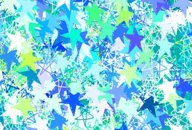 Gökyüzü yıldızlı ışık çokrenkli vektör şablonu. Yıldızlı parlak renkli illüstrasyon. Astronomi web siteleri için desen.